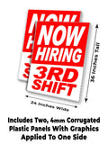 Now Hiring 3rd Shift A-Frame Signs, Decals, or Panels