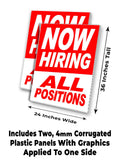 Now Hiring All Positions A-Frame Signs, Decals, or Panels