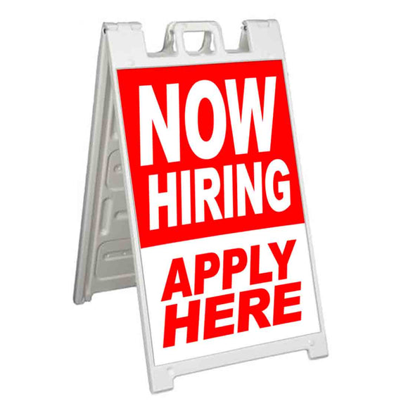 Now Hiring Apply Here A-Frame Signs, Decals, or Panels
