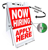Now Hiring Apply Here A-Frame Signs, Decals, or Panels