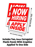 Now Hiring Apply Inside A-Frame Signs, Decals, or Panels