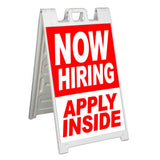 Now Hiring Apply Inside A-Frame Signs, Decals, or Panels