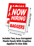 Now Hiring Baggers A-Frame Signs, Decals, or Panels