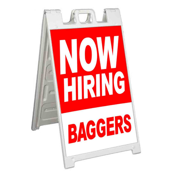 Now Hiring Baggers A-Frame Signs, Decals, or Panels