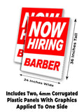 Now Hiring Barber A-Frame Signs, Decals, or Panels