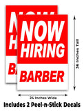 Now Hiring Barber A-Frame Signs, Decals, or Panels