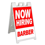 Now Hiring Barber A-Frame Signs, Decals, or Panels
