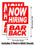 Now Hiring Bar Back A-Frame Signs, Decals, or Panels
