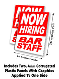Now Hiring Bar Staff A-Frame Signs, Decals, or Panels