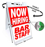 Now Hiring Bar Staff A-Frame Signs, Decals, or Panels