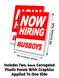Now Hiring Busboys A-Frame Signs, Decals, or Panels