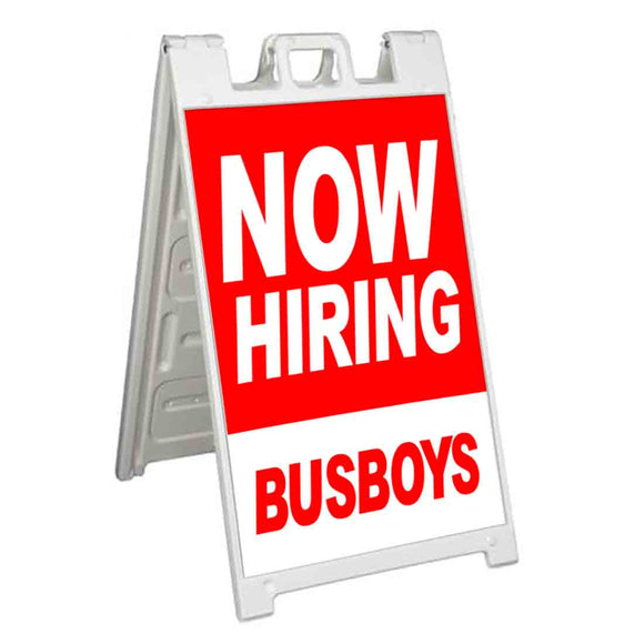 Now Hiring Busboys A-Frame Signs, Decals, or Panels