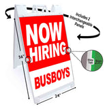 Now Hiring Busboys A-Frame Signs, Decals, or Panels