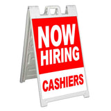 Now Hiring Cashiers A-Frame Signs, Decals, or Panels