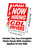 Now Hiring CDL Drivers A-Frame Signs, Decals, or Panels
