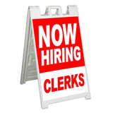 Now Hiring Clerks A-Frame Signs, Decals, or Panels
