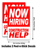 Now Hiring Construction Help A-Frame Signs, Decals, or Panels