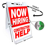 Now Hiring Construction Help A-Frame Signs, Decals, or Panels