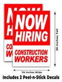 Now Hiring Construction Workers A-Frame Signs, Decals, or Panels
