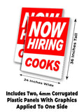 Now Hiring Cooks A-Frame Signs, Decals, or Panels