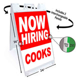 Now Hiring Cooks A-Frame Signs, Decals, or Panels