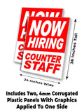 Now Hiring Counter Staff A-Frame Signs, Decals, or Panels