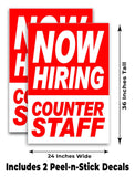 Now Hiring Counter Staff A-Frame Signs, Decals, or Panels