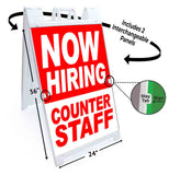 Now Hiring Counter Staff A-Frame Signs, Decals, or Panels