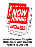Now Hiring Detailers A-Frame Signs, Decals, or Panels