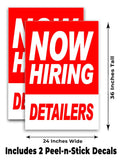 Now Hiring Detailers A-Frame Signs, Decals, or Panels