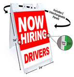 Now Hiring Drivers A-Frame Signs, Decals, or Panels