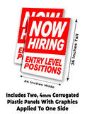 Now Hiring Entry Level Position A-Frame Signs, Decals, or Panels