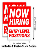 Now Hiring Entry Level Position A-Frame Signs, Decals, or Panels