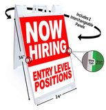 Now Hiring Entry Level Position A-Frame Signs, Decals, or Panels