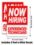 Now Hiring Exp Tech A-Frame Signs, Decals, or Panels