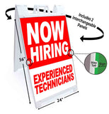 Now Hiring Exp Tech A-Frame Signs, Decals, or Panels