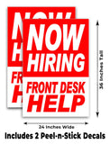 Now Hirin Front Desk Help A-Frame Signs, Decals, or Panels