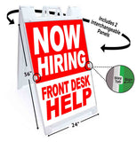 Now Hirin Front Desk Help A-Frame Signs, Decals, or Panels