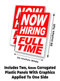 Now Hiring Full Time A-Frame Signs, Decals, or Panels