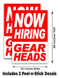 Now Hiring Gear Heads A-Frame Signs, Decals, or Panels