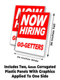 Now Hiring Go Getters A-Frame Signs, Decals, or Panels