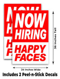Now Hiring Happy Faces A-Frame Signs, Decals, or Panels