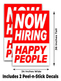 Now Hiring Happy People A-Frame Signs, Decals, or Panels