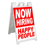 Now Hiring Happy People A-Frame Signs, Decals, or Panels