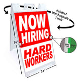 Now Hiring Hard Workers A-Frame Signs, Decals, or Panels