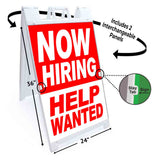 Now Hiring Help Wanted A-Frame Signs, Decals, or Panels