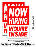 Now Hiring Inquire Inside A-Frame Signs, Decals, or Panels