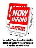 Now Hiring Janitors A-Frame Signs, Decals, or Panels