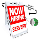 Now Hiring Servers A-Frame Signs, Decals, or Panels