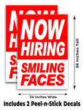 Now Hiring Smile Faces  A-Frame Signs, Decals, or Panels
